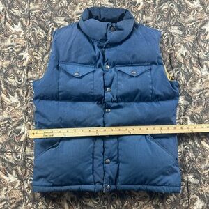 80s The North Face Blue Puffer Vest with Olive Lining
